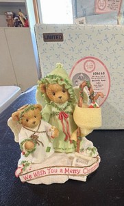 Enesco Cherished Teddies Beverly and Lila We Wish You a Merry Christmas