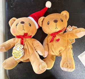 Vintage Plush Teddy Bear Lot of 2 - Good Bears of the World & Angel Bear