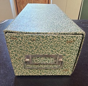 Vintage marbled cardboard index box