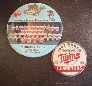 Minnesota Twins World Series buttons limited edition 1987 World Series
