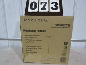 Hampton Bay Warehose Pendant Light - Light blue