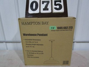 Hampton Bay Warehouse Pendant Light - Copper Color