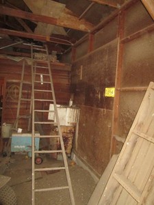 Antique wood extension ladder