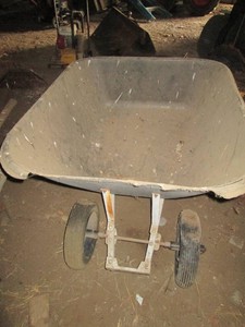 Large dual tire large capacity poly bucket wheelbarrow