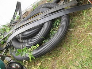 Collection of landscape Edging, 6in perforated drain tile with misc outdoor related materials and supplies