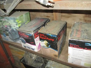 Variety of pond and garden pumps