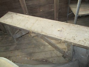 Sturdy vintage wood 4ft bench seat