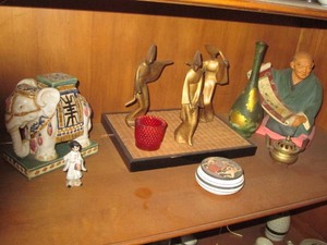 Vintage Japanese figures, vases and decor lot
