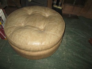 Vinyl covered padded foot stool ottoman