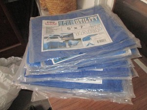(18) 5x7 blue utility tarps