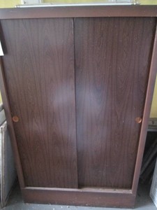 Metal freestanding Wardrobe cabinet with dual sliding doors approx 42x23x66