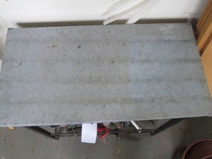 Metal framed entry table shoe organizer approx 29x15x24in