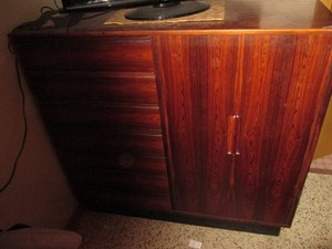 Large Vintage wood highboy wardrobe Armoire dresser approx approx 48x18x46in