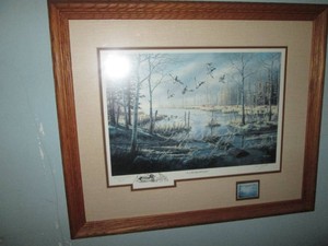 A Likely Refuge Framed, matted, Signed and numbered stamp and commemorative print by Ken Zylla