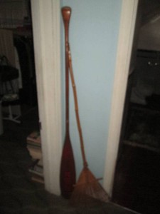 Wood Boat oar paddle approx 5-12ft tall