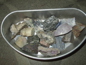 Pyrite, calcite and other rocks