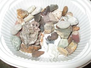Selenite sand stone crystal with other rocks and stones