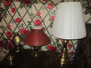Collection of assorted size and style table lamps