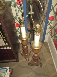 Tall 36in Vintage table lamps no shades