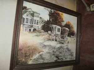 Vintage Tuscan style framed wall decor approx 34x28in