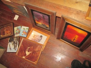 Wildlife and landscape framed photos, small paintings on canvas and other wall decor