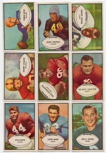Vintage 1953 Bowman Football Card Lot of 9 Cards