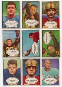 Lot Of 9 Vintage 1953 Bowman Football Cards