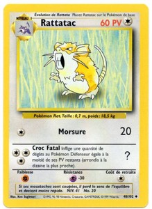 1st Edition French Rattatac 40102 Base Set Pokemon TCG