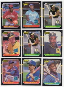 1987 Leaf Baseball Lot - Bo Jackson RC, Mark McGwire RC, Palmeiro RC, Greg Maddux RC, Barry Bonds, Puckett, and More