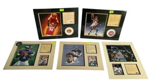 Sports Lithographs - Troy Aikman, Mike Piazza, Warren Moon, Hakeem Olajuwon, and Grant Hill