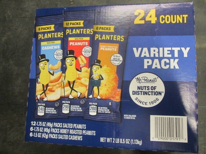 24 Count variety pack of Planters nuts single serve