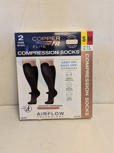 NEW COPPERFIT ELITE COMPRESSION KNEE SLEEVE SM 2PK