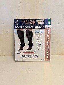 NEW COPPERFIT ELITE COMPRESSION KNEE SLEEVE LX-LARGE 2PK