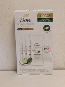 NEW DOVE ADVANCED CARE DEODORANT CUCUMBER AND CACTUS WATER 4PK