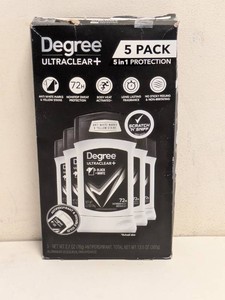NEW DEGREE ULTRACLEAR PLUS DEODORANT 5PK