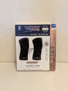 NEW COPPERFIT ELITE COMPRESSION KNEE SLEEVE LX-LARGE 2PK
