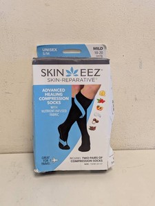 NEW SKIN EEZ ADVANCED HEALING COMPRESSION SOCKS SM 2PK MILD