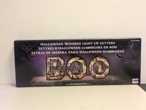 NEW HALLOWEEN WOODEN LIGHT UP LETTERS