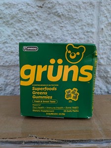 NEW U SNACKS GRUNS SUPERFOODS GREENS GUMMIES DIETARY SUPPLEMENT 35CT
