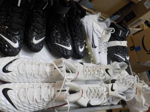 16 pair Football Cleats - most new, some used - variety of sizes