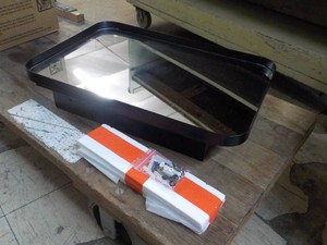 Black Framed Metal Medicine Cabinet Storage, Hardware and Glass Shelves