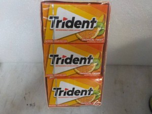 12 Trident 14 Stick packs Tropical Twist Sugar Free Gum
