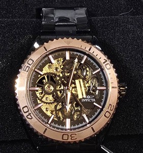 Invicta Objet DArt 43mm Automatic Skeleton Mens Watch  Black & Rose Gold  Model 69764  New in Box