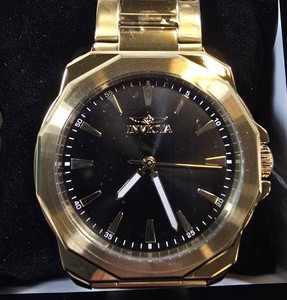 Invicta Celestial Mens 43mm Gold-Tone Black Dial Quartz Watch Model 40839  New in Box