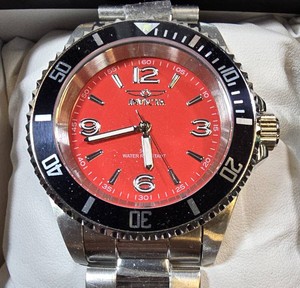 Invicta Specialty Rowan Mens 40mm Red Dial Stainless Steel Quartz Watch  Model 49350  New in Box