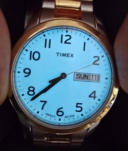 Timex Indiglo Mens 36mm Day-Date Two-Tone Expansion Band Quartz Watch T20481JT  New in Box