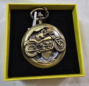 Invicta Vintage Equinox 49006 Motorcycle Pocket Watch w Chain & Original Box  New -MSRP $295.00
