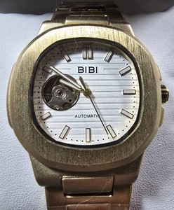 BIBI Luxury Automatic Mens Watch  Gold Tone  Stainless Steel Bracelet  New in Box
