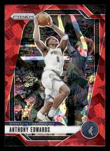 2024-25 Prizm Anthony Edwards Red Cracked ice parallel Card # 100