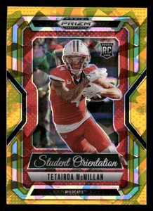 2025 Prizm Tetairoa McMillam Rookie Card #17 Gold Cracked Ice Parallel